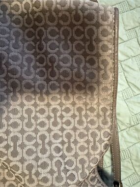 Coach Leather Tote in Gray with Pink Lining